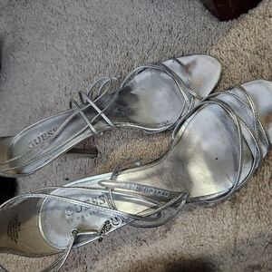 Guess silver heels